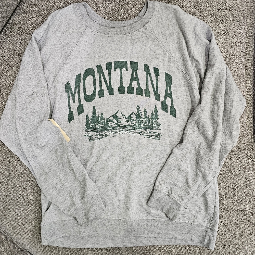 Free People Gray Montana Sweatshirt